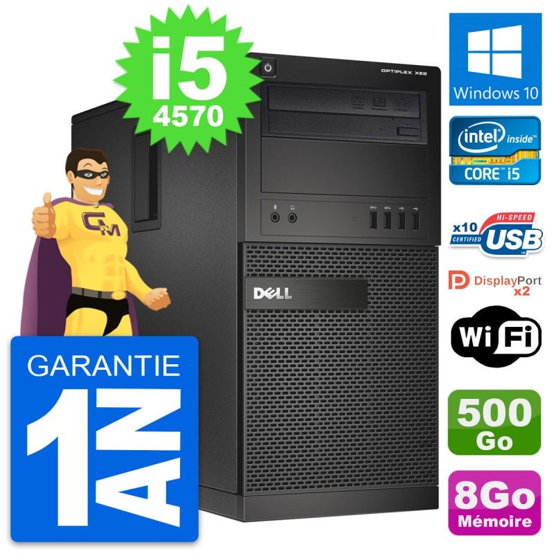 Dell OptiPlex XE2 MT Desktop Computer - Intel i5-4570, 8GB RAM, 500GB HDD, Windows 10, WiFi