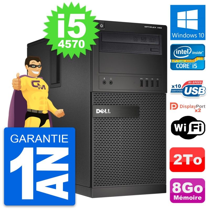 Dell OptiPlex XE2 Desktop PC - Intel i5-4570, 8GB RAM, 2TB HDD, Windows 10, WiFi