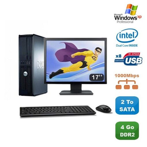 Dell Optiplex 760 DT Desktop PC - Intel Core Duo E5200, 2.5GHz, 4GB RAM, 2TB HDD, Windows XP Pro