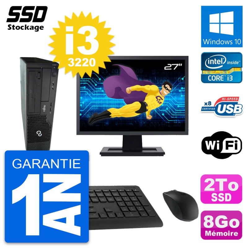 Fujitsu Esprimo E510 DT 27-inch All-in-One PC i3-3220 8GB RAM 2TB SSD Windows 10 Wi-Fi