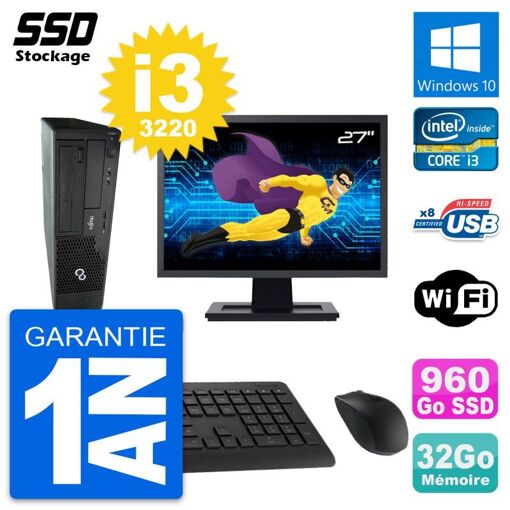 PC de escritorio Fujitsu E510 DT de 27 pulgadas