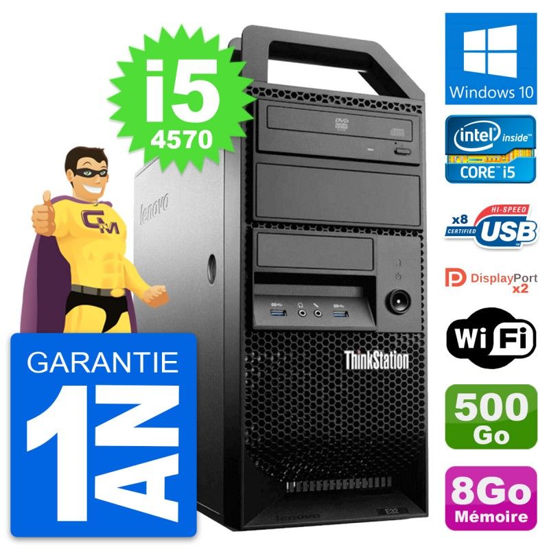 Lenovo ThinkStation E32 MT i5-4570 8GB RAM 500GB SSD Windows 10 Wifi