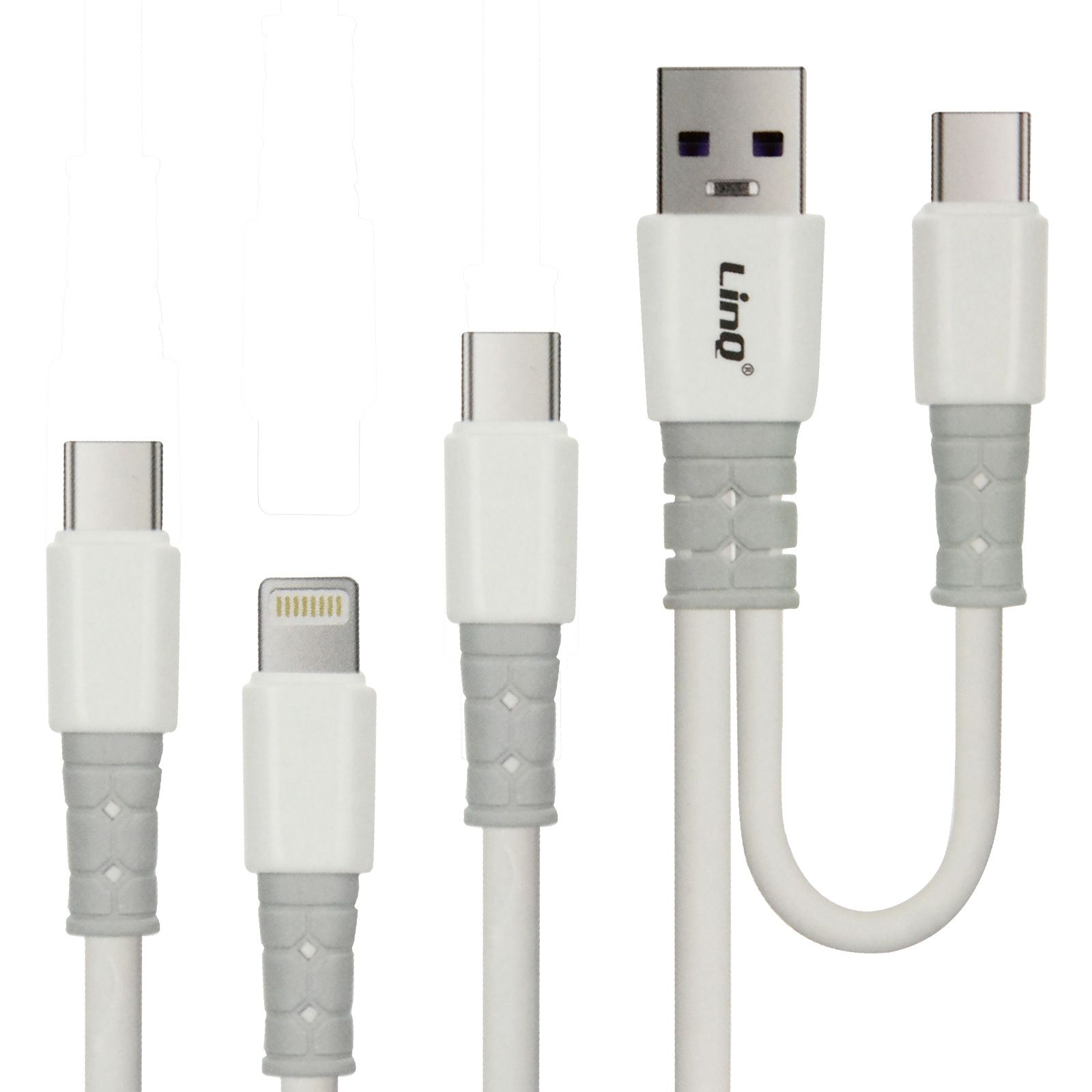 LinQ USB-A to USB-C, Lightning, and Micro-USB Cable - 1.2m