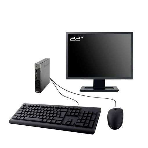 Lenovo M93p Tiny Desktop Computer, 22" Screen, Intel i3-4130T, 8GB RAM, 480GB SSD, Windows 11