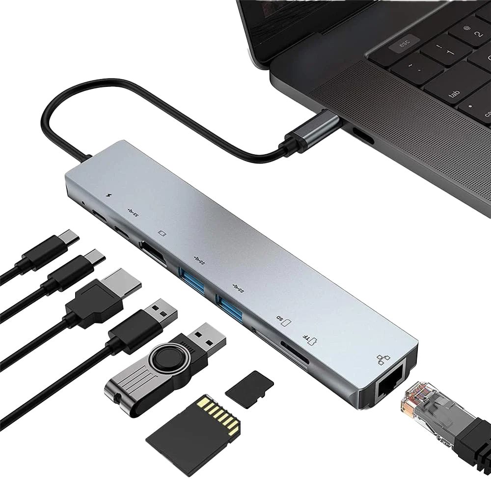 UPERFECTFR 8-in-1 USB-C Hub with HDMI 4K and USB 3.0