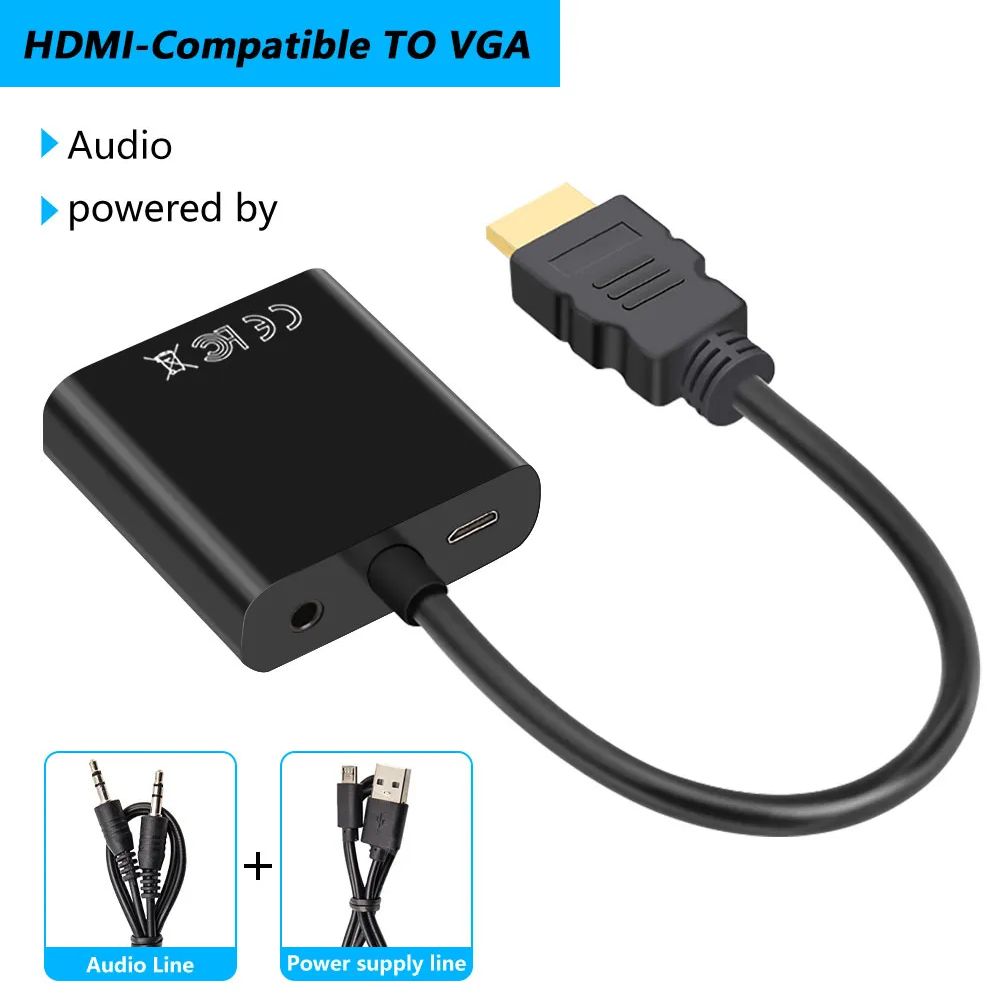 HDMI to VGA Adapter with Audio Cable - Street Tech®