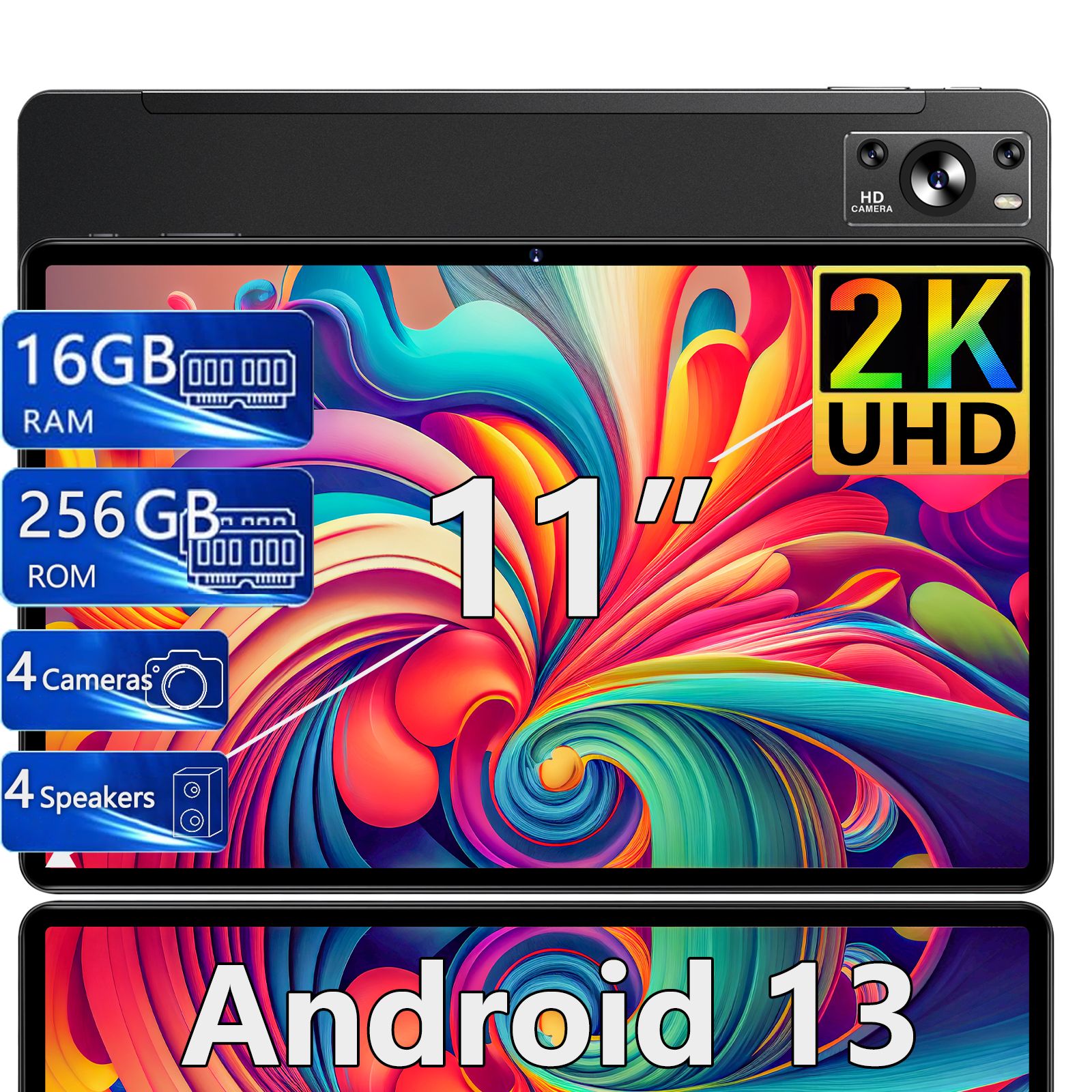 Jusyea J9 11-Inch Tablet - Octa-Core, 16GB RAM, 256GB ROM, 5G Wi-Fi, Bluetooth 5.0