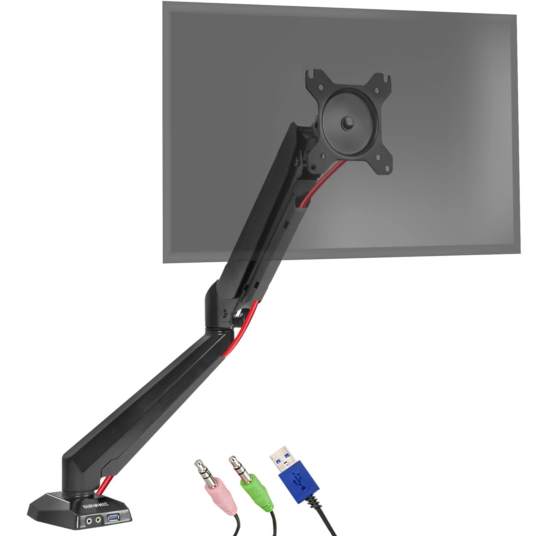 Duronic DMUSB5X1 Screen Stand with USB Hub and Audio Jacks