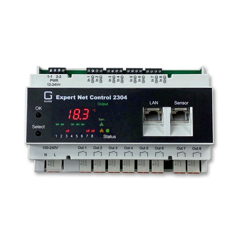 Gude 2304-1 Remote I/O Module, 8 Inputs, 8 Outputs
