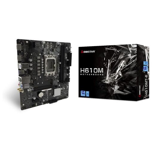 Tarjeta madre Biostar H610MTE LGA 1700 Intel H610 2x DDR4 4 SATA3 HDMI