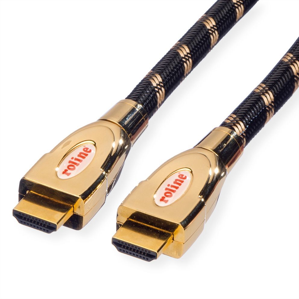Roline HDMI Cable 1m Type A (Standard) Black, Gold