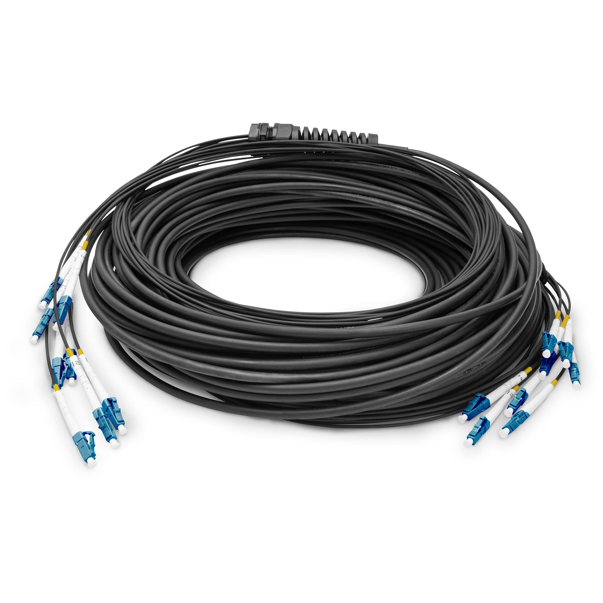 Digitus Universal Pre-assembled Optical Fiber Breakout Cable, Multimode OS2, 8 Fibers, LC/UPC - LC/UPC