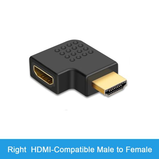 Nipseyteko Right Angle HDMI Adapter 90, 270 Degree Resistant Converter Male to Female, 4K HD Connector, Mini/Micro Compatible Extender