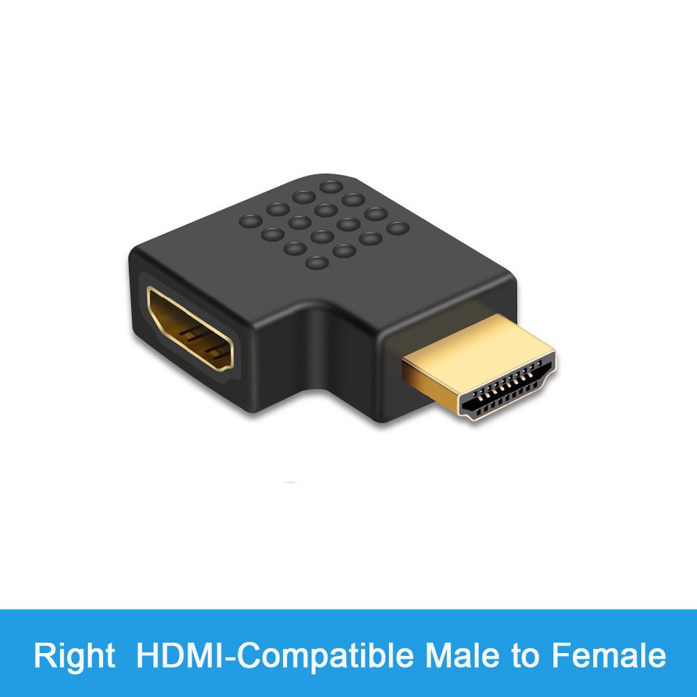 Nipseyteko Right Angle HDMI Adapter 90, 270 Degree Resistant Converter Male to Female, 4K HD Connector, Mini/Micro Compatible Extender