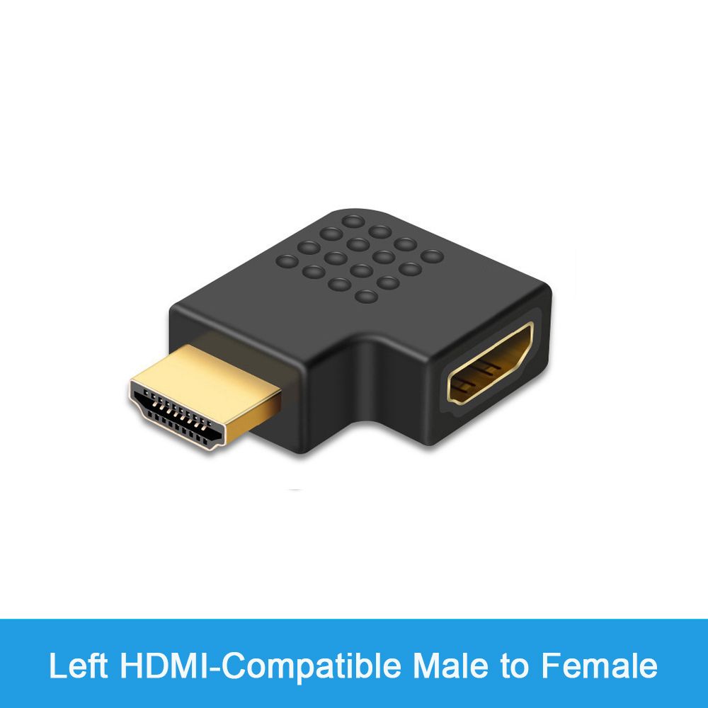 Nipseyteko Right Angle HDMI Male to Female Adapter 90 Degree, 4K HD Connector, Mini/Micro Compatible Extender