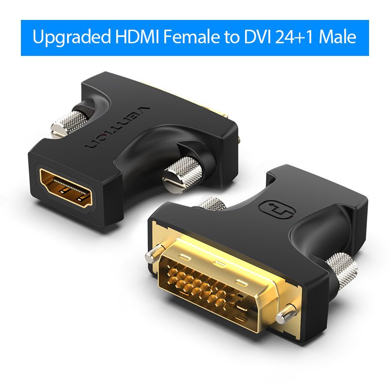 Adaptador de Nipseyteko DVI a HDMI, bidireccional 24+1 macho a hembra para conversión económica de HDMI a DVI-D