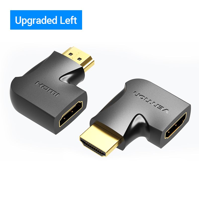 Nipseyteko Right Angle HDMI Converter 2-Pack (90° to 270°), Male to Female, HD 4K Compatible