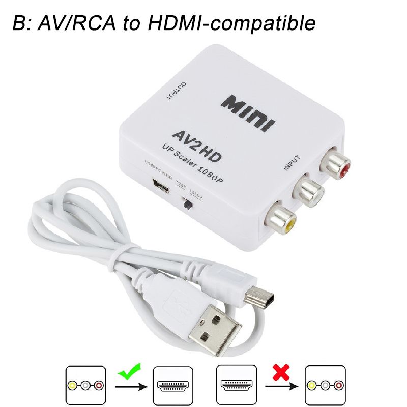 Nipseyteko HD 1080P Video Splitter to AV RCA with L/R Audio, HDMI Converter