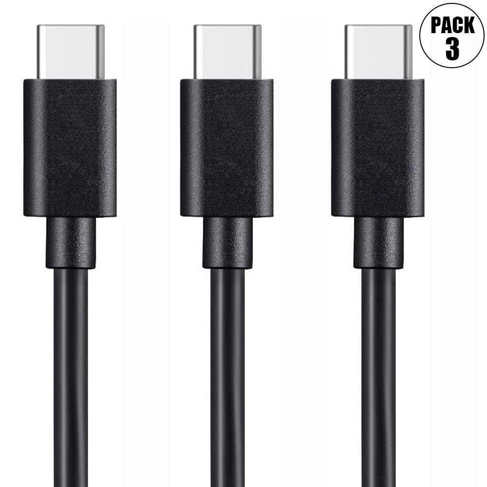 USB-C Rapid Cable for Google Pixel 8/8a/8 Pro/7/7a/7 Pro/6/6 Pro/6a - Black - 3 Pack - 1 Meter