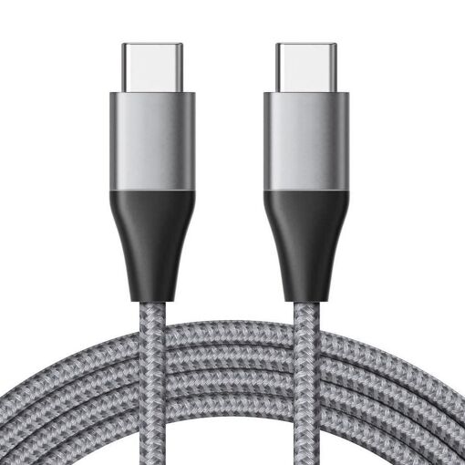 USB-C to USB-C Quick Charge 3A Cable for Google Pixel 8/8a/8 Pro/7/7a/7 Pro/6/6 Pro/6a - Reinforced Nylon Grey 1M - E.F.Connection