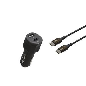 Green_e Car Charger 30W USB-C and A + Cable C to C 1.3m