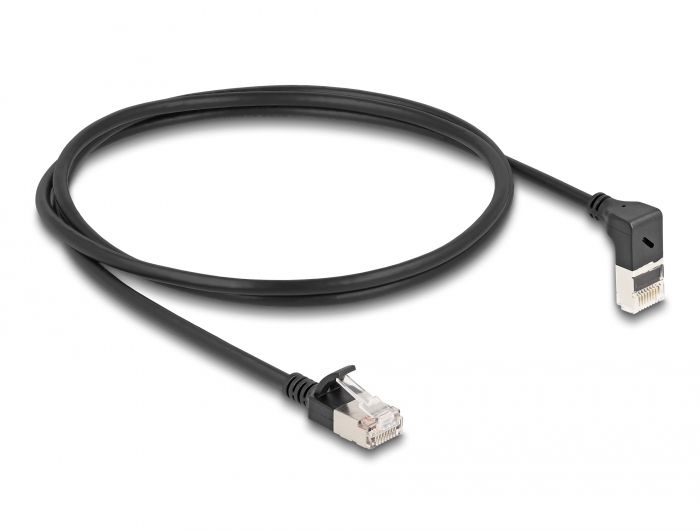 Delock Cat6a Network Cable, 1m, Black (S/FTP)