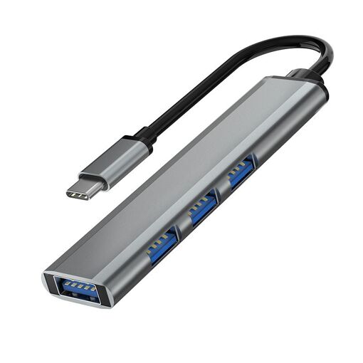 Hub USB-C vers USB 3.0 avec 4 ports - Gris Argenté