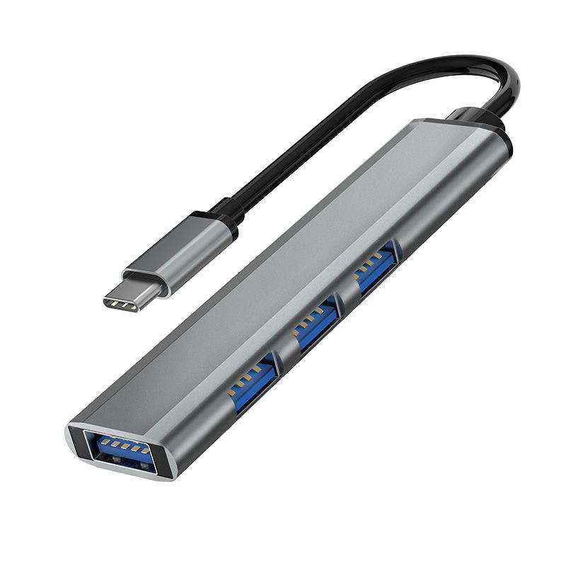 USB-C to USB 3.0 Hub with 4 Ports - Silver Grey