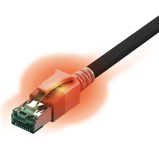 Sacon Cat6a Network Cable, 3ft Black S/FTP (S-STP) RJ-45