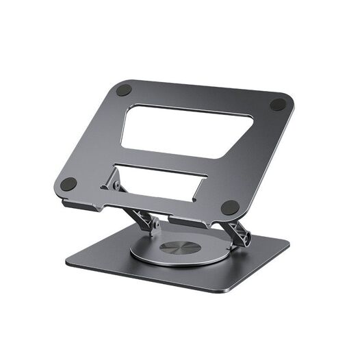 Soporte giratorio para portátil, aluminio gris