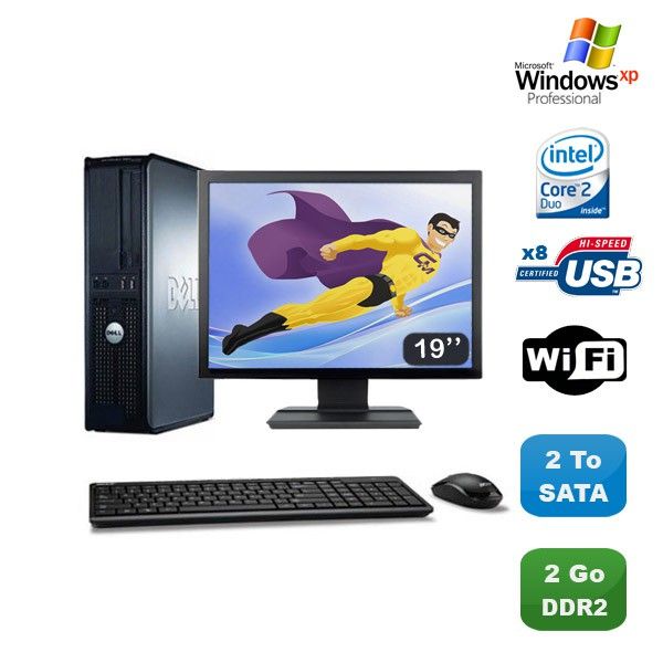 Dell Optiplex 760 DT PC - Intel E8400, 3GHz, 2GB DDR2, 2TB HDD, WiFi, XP Pro