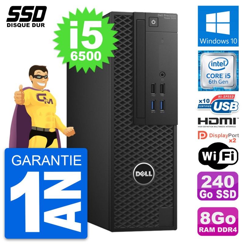 Dell Precision T3420 SFF Core i5-6500 8GB RAM 240GB SSD Windows 10 WiFi