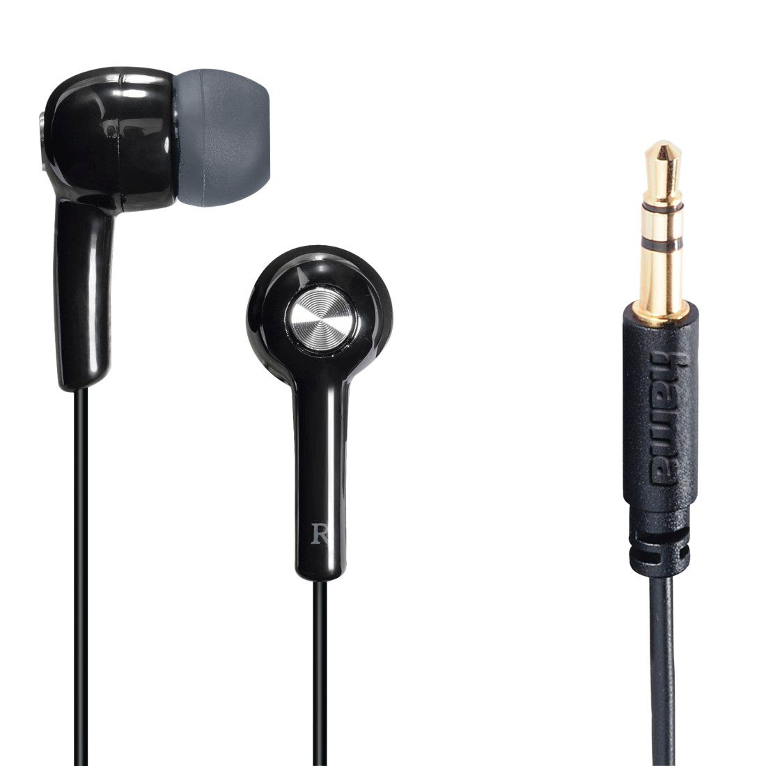 Casque intra-auriculaire Hama Gloss, Noir (taille S, M, L)