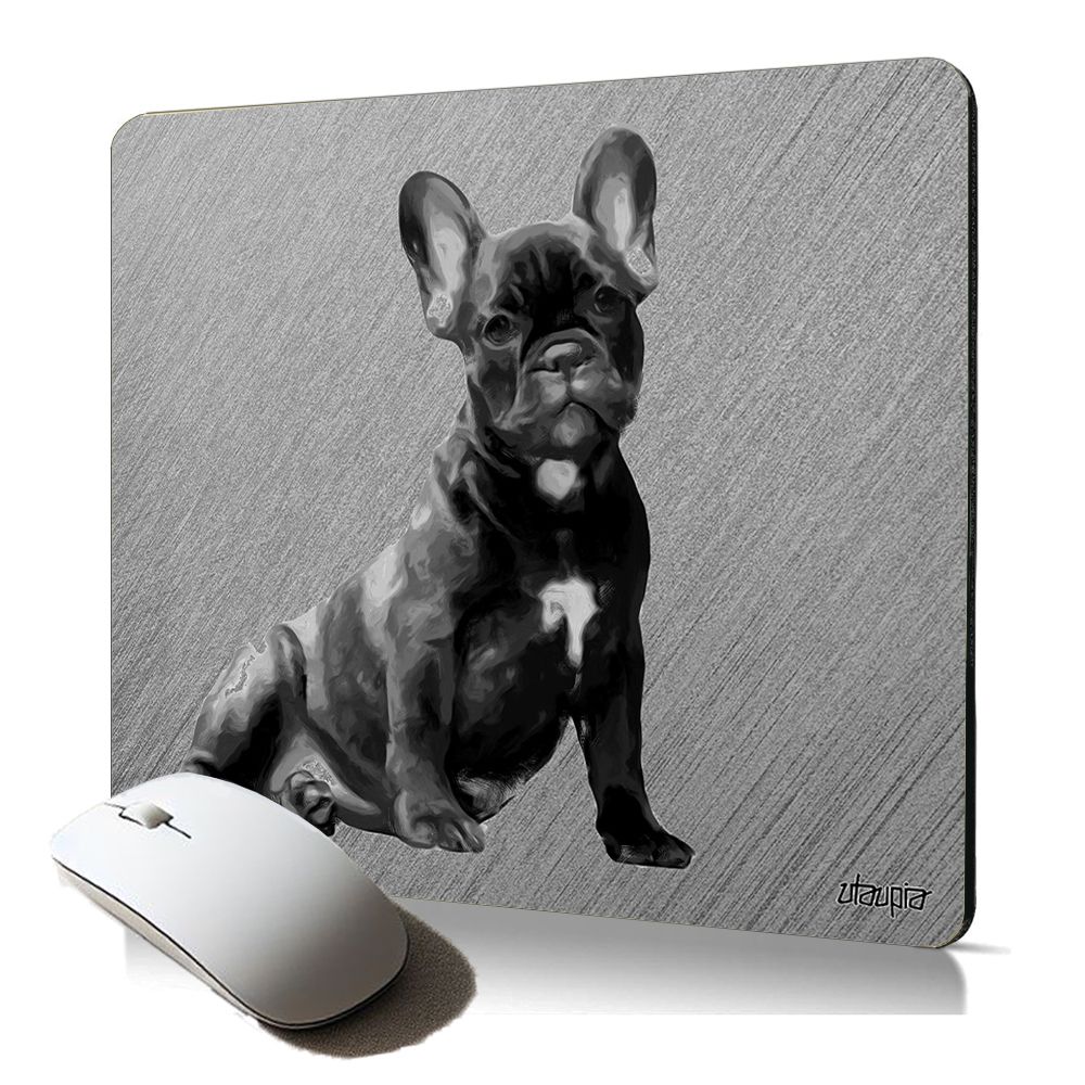 Utaupia Soft Dog Themed Mouse Pad - French Bulldog Design, Non-Slip, Durable Quality