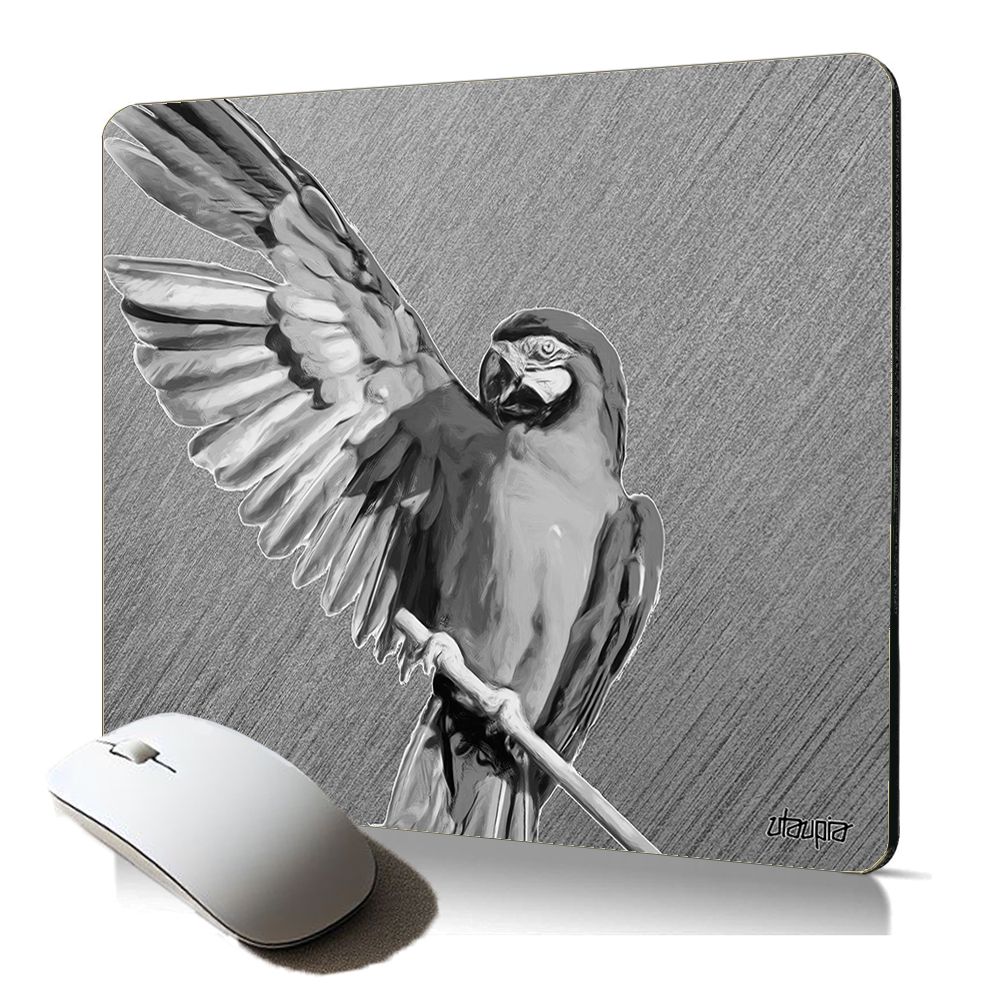 Manta para ratón suave Utaupia - Diseño de ave tropical, accesorio ergonómico