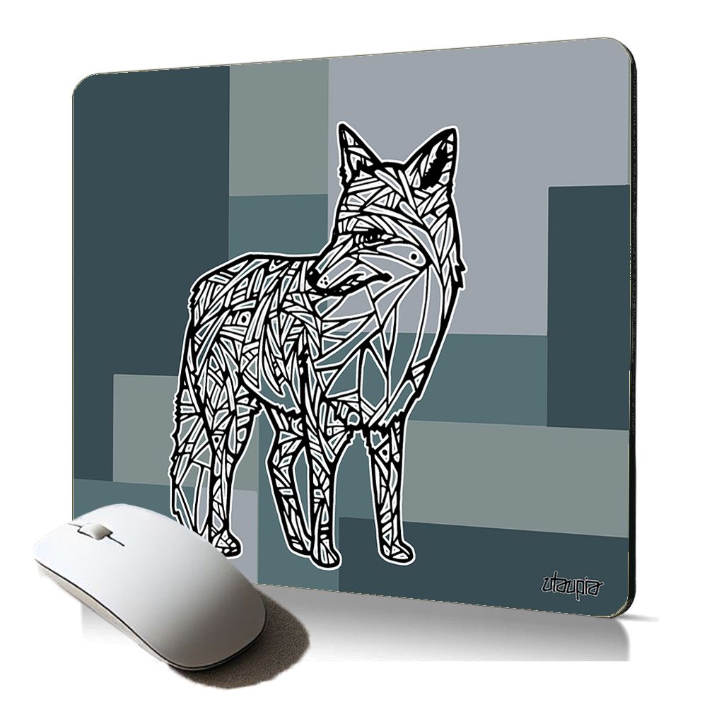 Tapis de souris souple Utaupia avec motif renard original - Idéal pour les joueurs