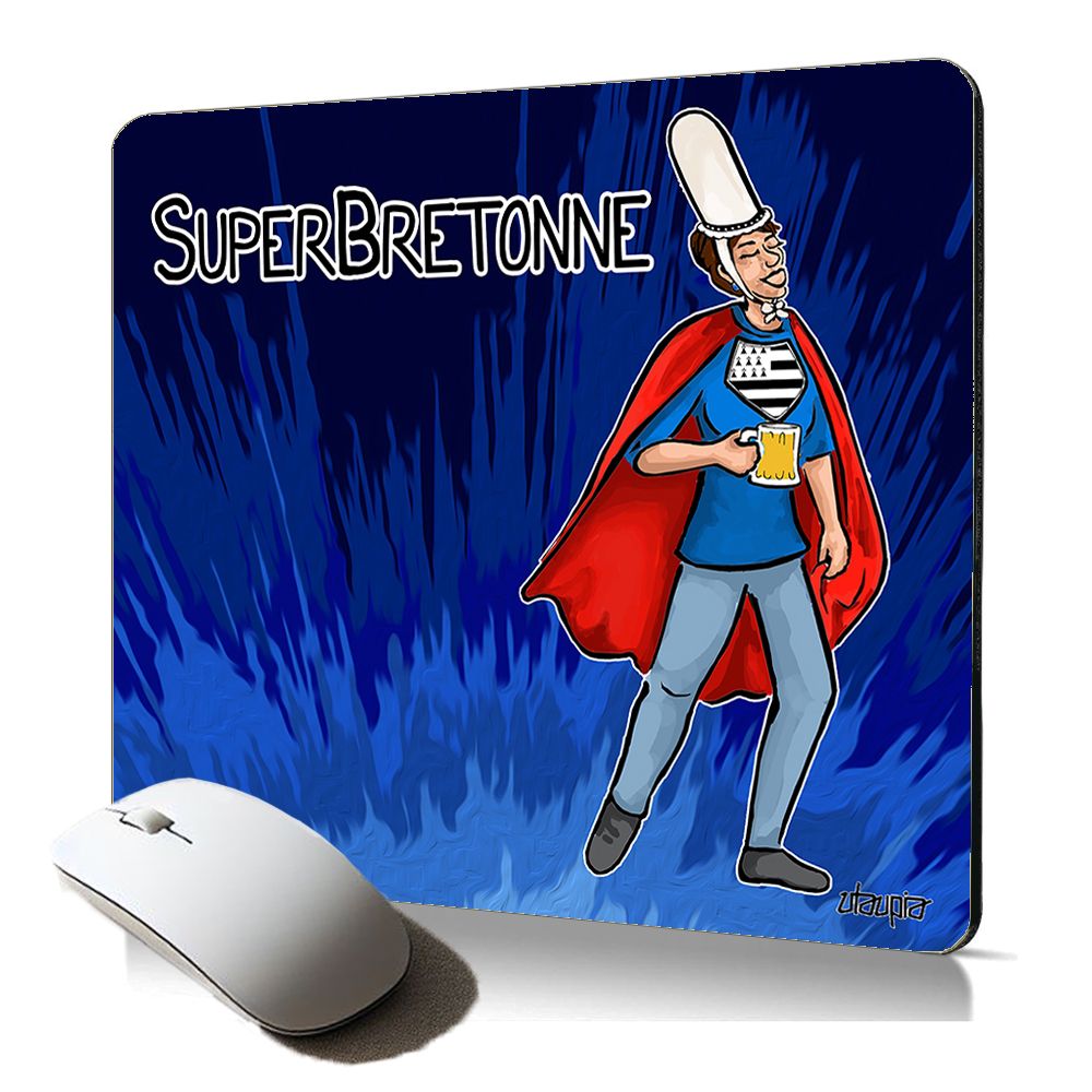 Utaupia Soft Mouse Pad - Humoristic Breton Flag, Blue, Original Gift for PC and Gaming