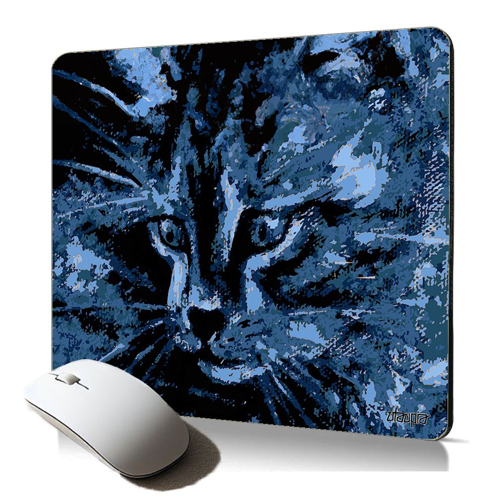 Tapis de souris souple ergonomique Utaupia avec illustration de chat - Petit chaton mignon, cadeau original pour le bureau