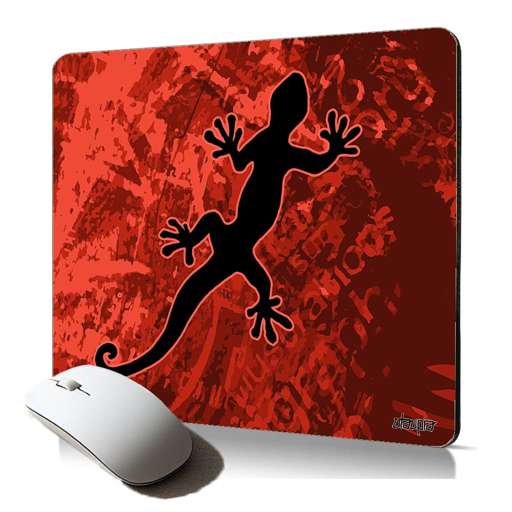 Tapis de souris souple Utaupia avec motif de salamandre/lézard - Cadeau de Noël pour ordinateur de bureau gaming décoratif
