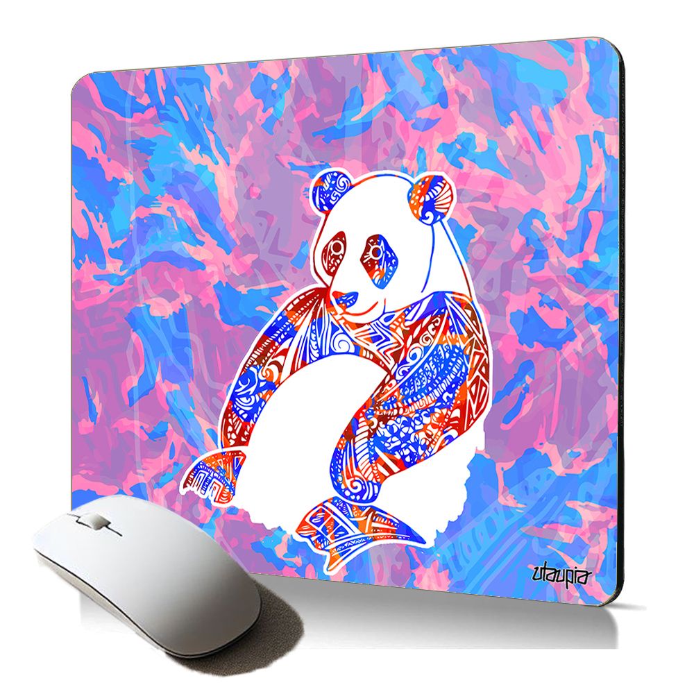 Almohadilla de ratón suave Utaupia - Símbolo de animal panda pastel tribal multicolor accesorio de soporte para PC