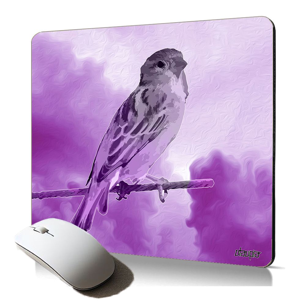 Almohadilla de ratón suave Utaupia - Diseño natural de pájaro y gorrión con nube cielo, soporte ergonómico