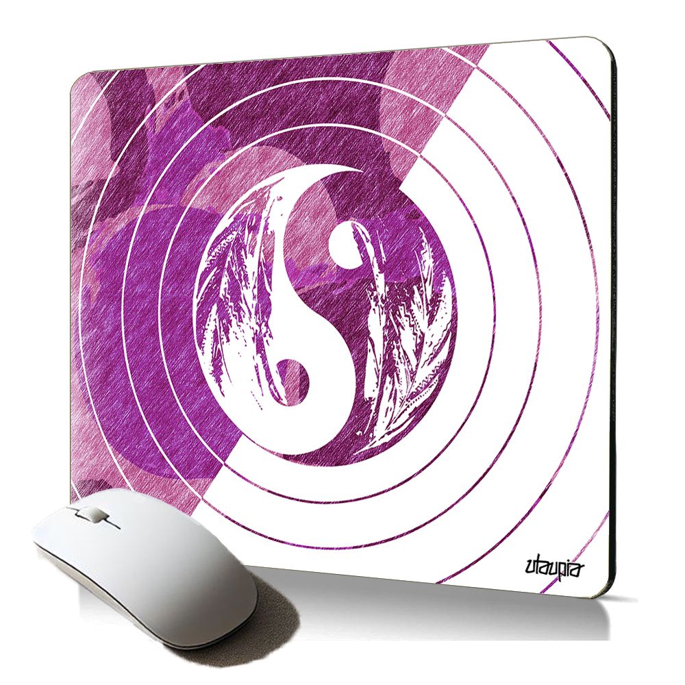 Alfombrilla de ratón suave Utaupia con motivo Yin y Yang - Ecológica redonda