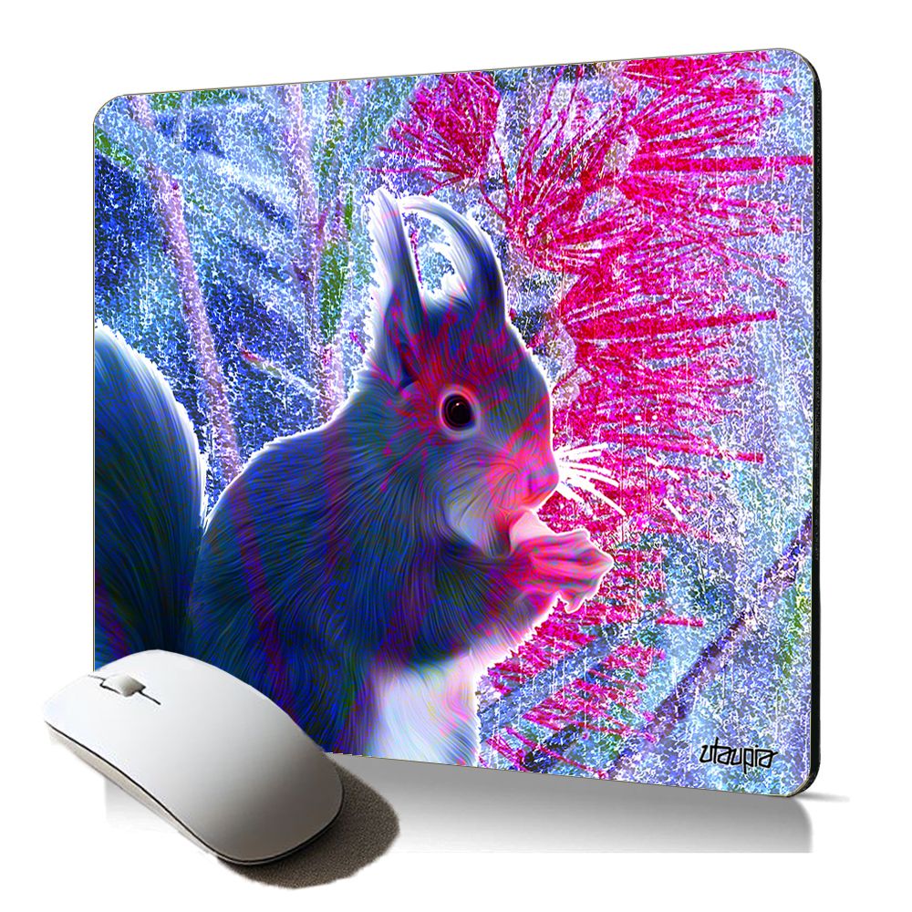 Utaupia Soft Squirrel Flower Design Mousepad