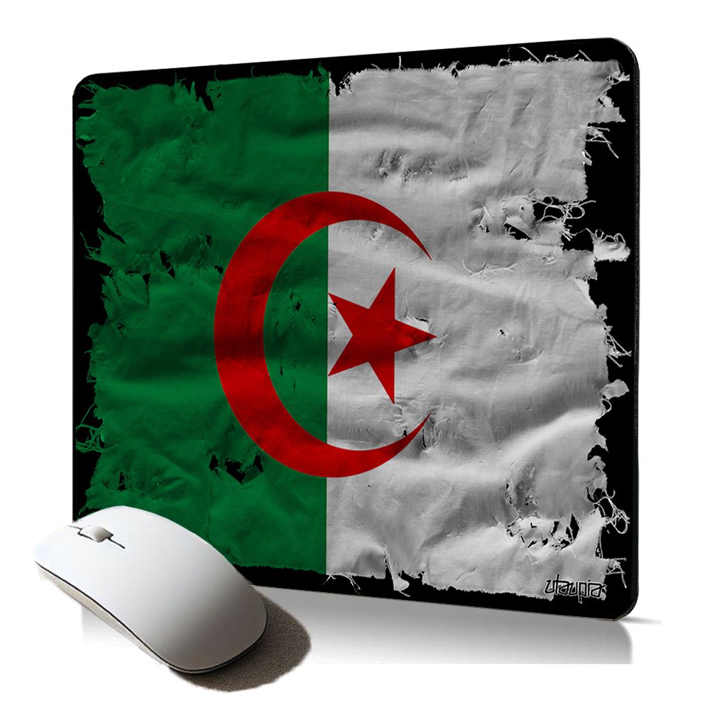 Utaupia Soft Mousepad - Algeria Flag, World Cup Theme, for Gamers and Sports Fans