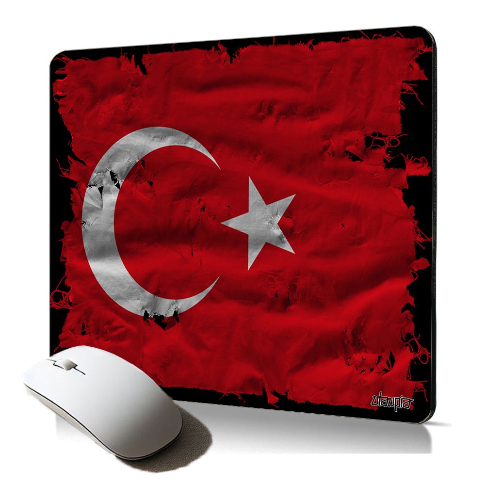 Utaupia Soft Mousepad - Turkey Flag Design, Gaming Mouse Pad with Anti-Slip Base