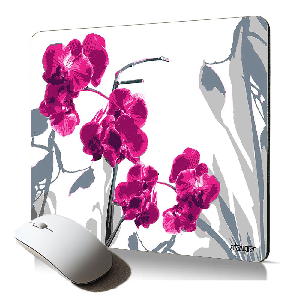 Utaupia Soft Mouse Pad - Tropical Flower Design, Anti-Slip, Colored Fantasy
