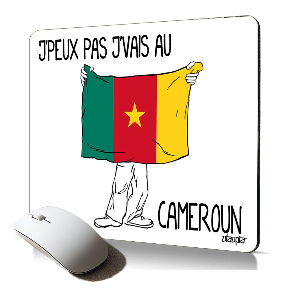 Tapis de souris souple Utaupia - Drapeau du Cameroun, idéal pour le jeu et le travail