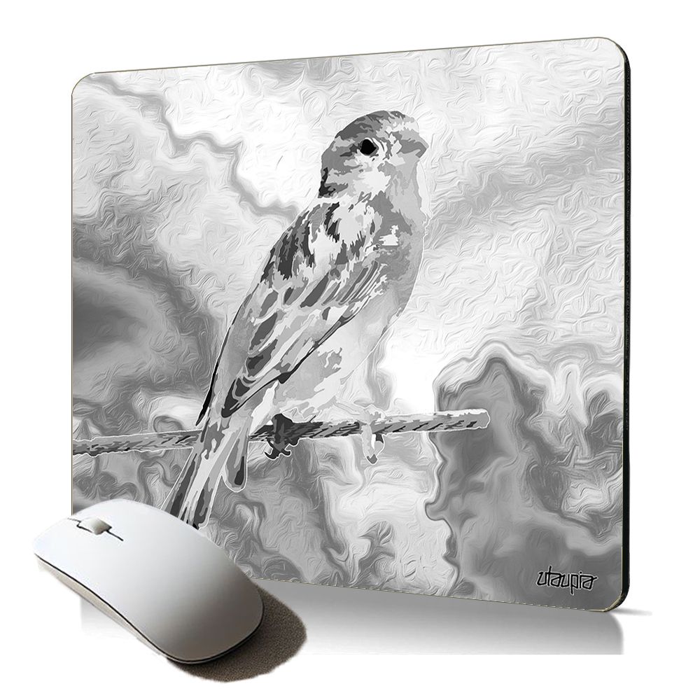 Reloj de mouse suave Utaupia - Impresión de la naturaleza del pájaro, pequeño carbonero, ergonómico para juegos y teclado