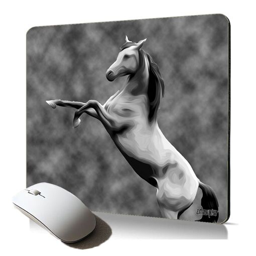 Utaupia Soft Mouse Pad with Horse Stallion Design, Anti-Slip, Gift Idea, Made in France