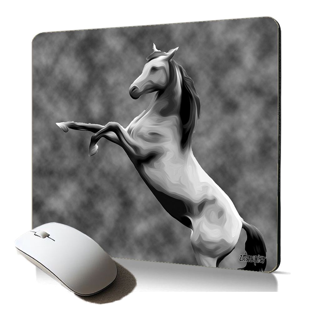Utaupia Soft Mouse Pad with Horse Stallion Design, Anti-Slip, Gift Idea, Made in France